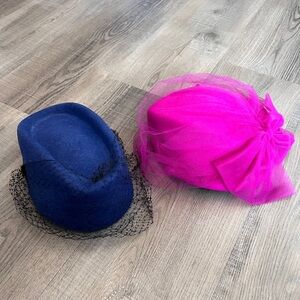 Vintage Wool Church Easter Hats - Set of 2